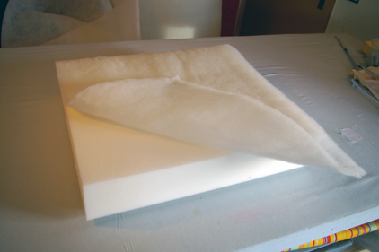 Mit Vlie&szlig; eingeschlagener Polsterkern vom N&auml;hservice Aurach in sugenheim - www.naehservice-aurach.de