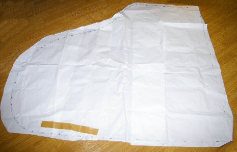 Die Schablone f&uuml;r das sp&auml;tere Textilprodukt