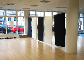 H&auml;ngende Raumteiler mit Schallaufnehmender Schaumstoff-F&uuml;llung